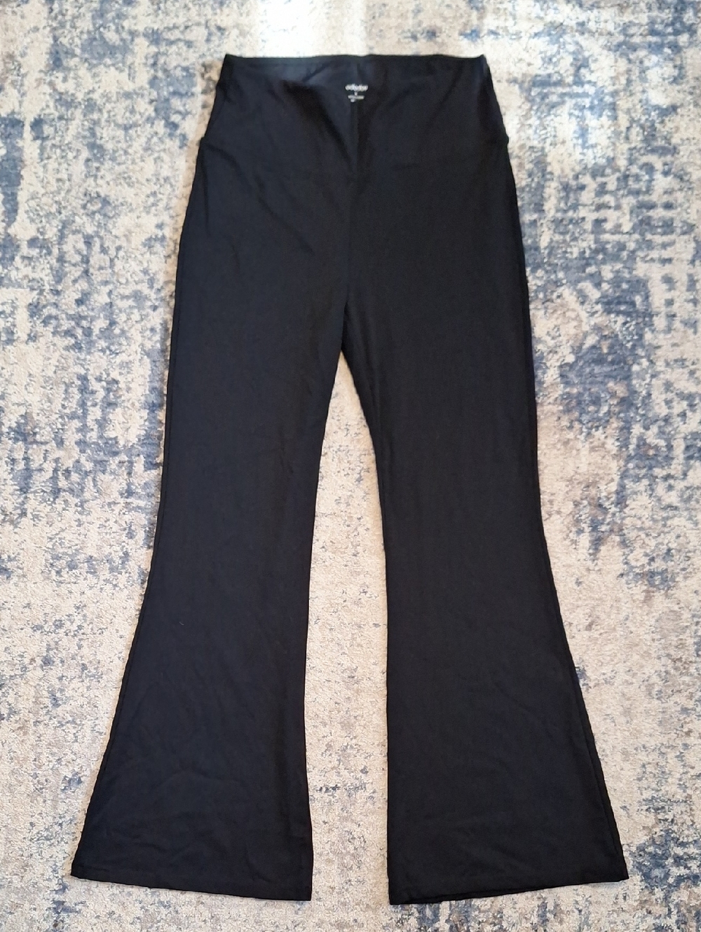 Ododos Women's Black Yoga Pants with Flared Leg Size Large